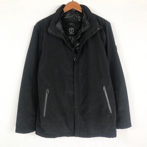 Tumi Tech Mens Layered Jacket Hood Black Size M Multi Pocket Travel